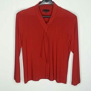 N Touch Red Tie Blouse Sz. M